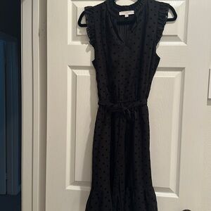 Black polka dot dress from the Loft